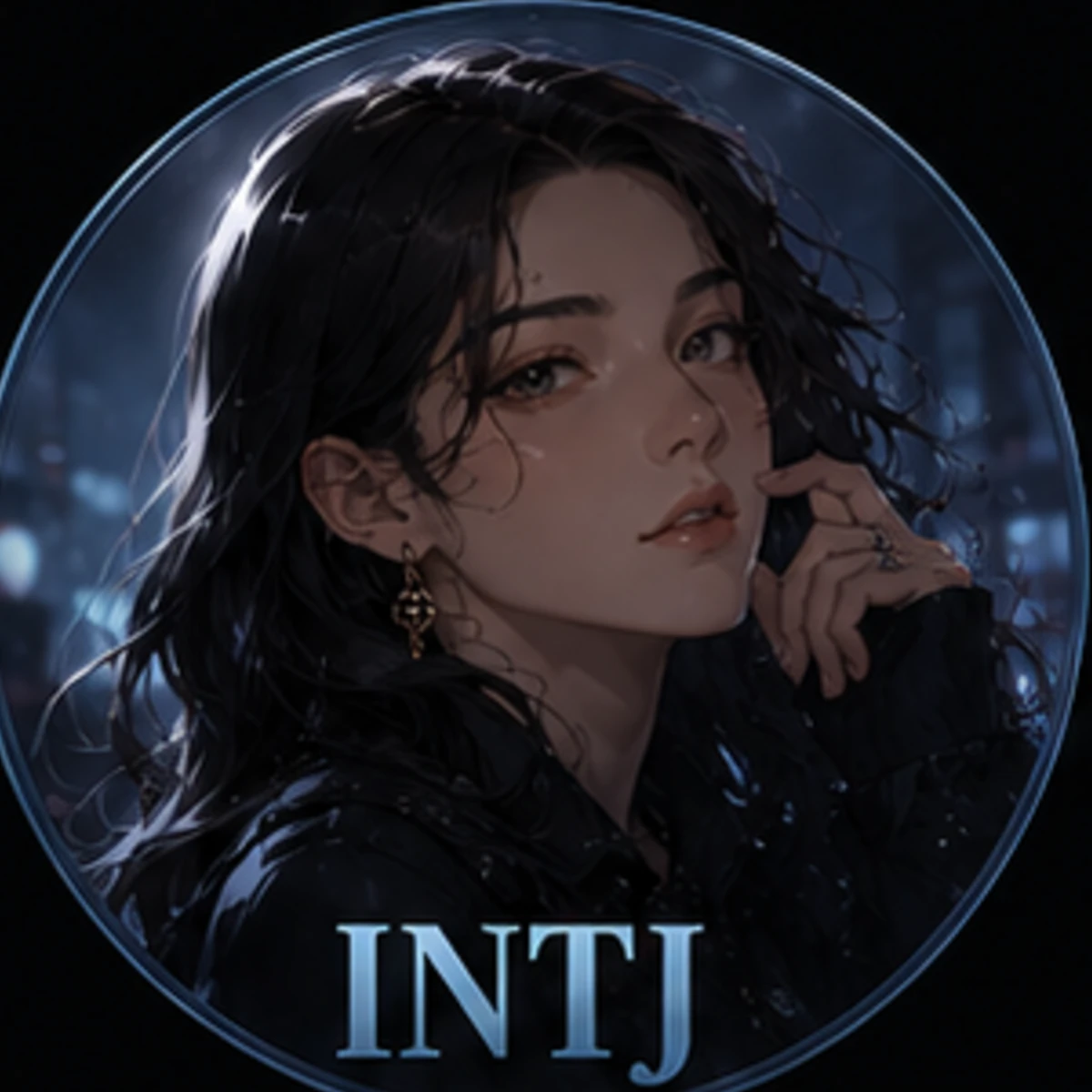 現代辦公空間，INTJ型人冷靜計畫曖昧互動，神情理性又難以捉摸。