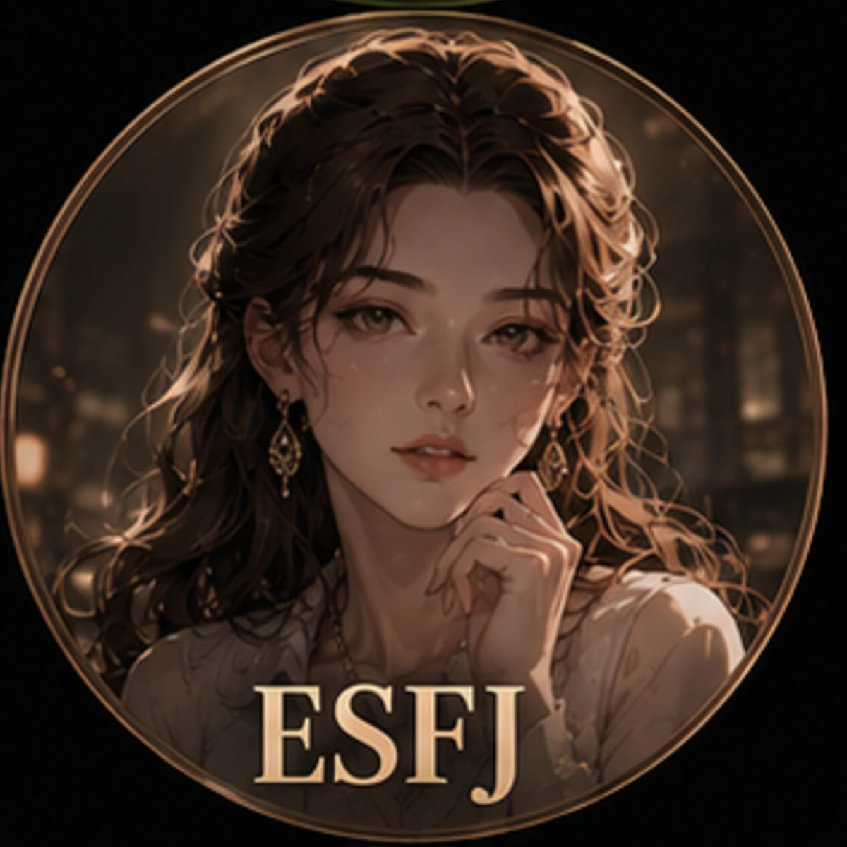 聚會場合，ESFJ型人維持乖寶寶形象，笑容禮貌但內心緊張，刻意保持距離。