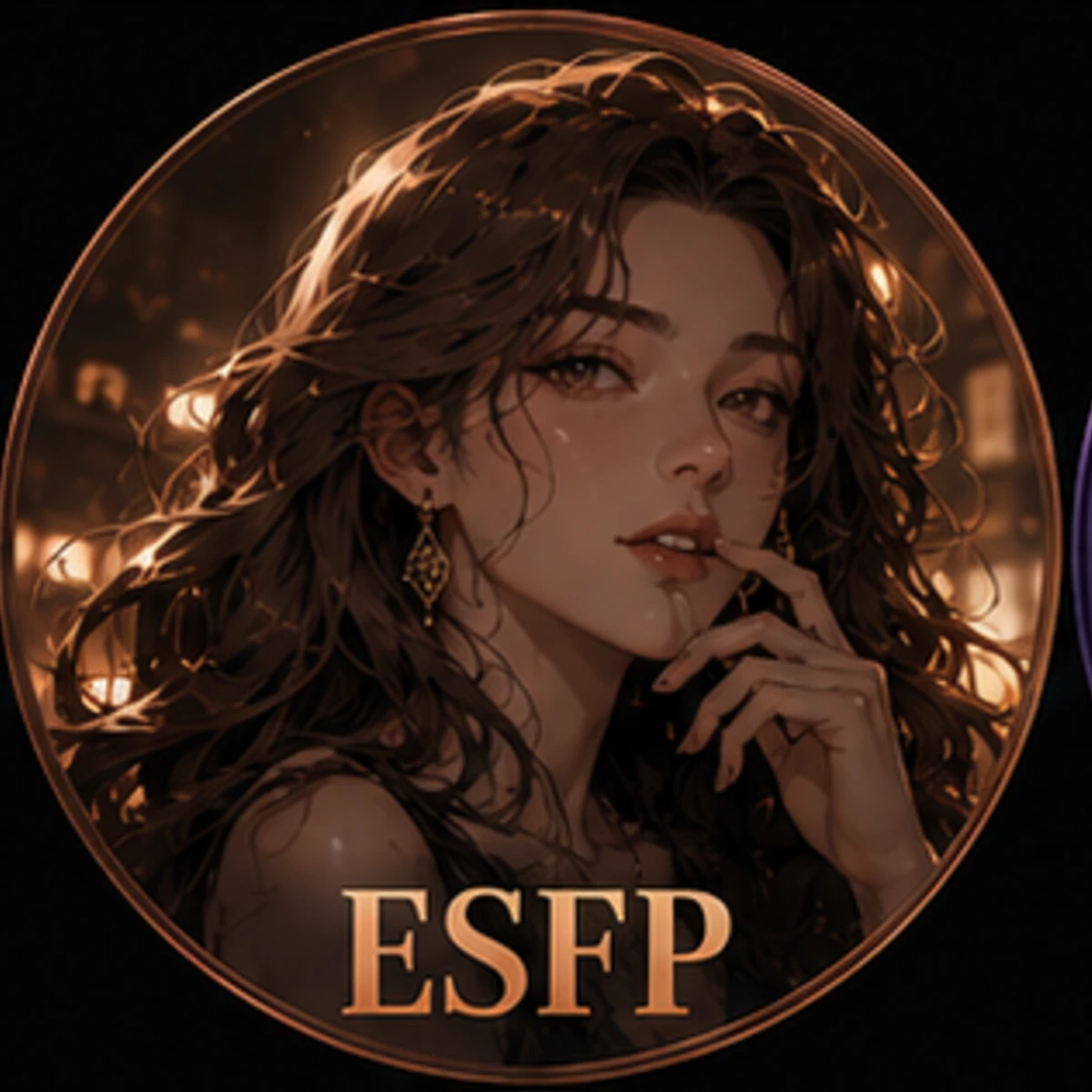 派對現場，ESFP型人在燈光下與朋友熱絡互動，氛圍輕鬆愉快，界線模糊。