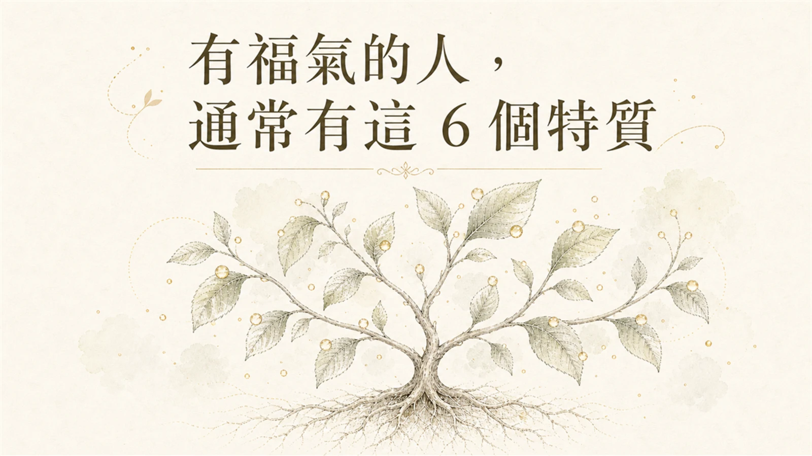真正有福氣的人，身上通常都有一些很特別的特質
