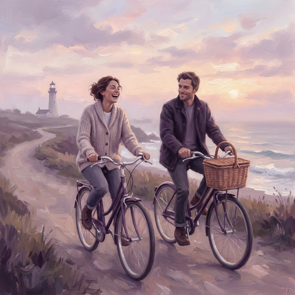 An ENTP and ISFJ couple enjoying a playful moment outdoors, symbolizing the harmony of spontaneity and stability.