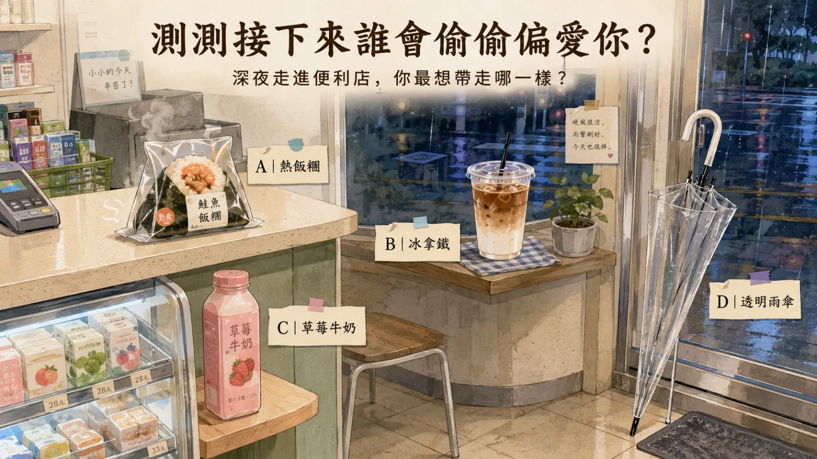 測測接下來誰會偷偷偏愛你?從便利店選擇看出他的靠近方式