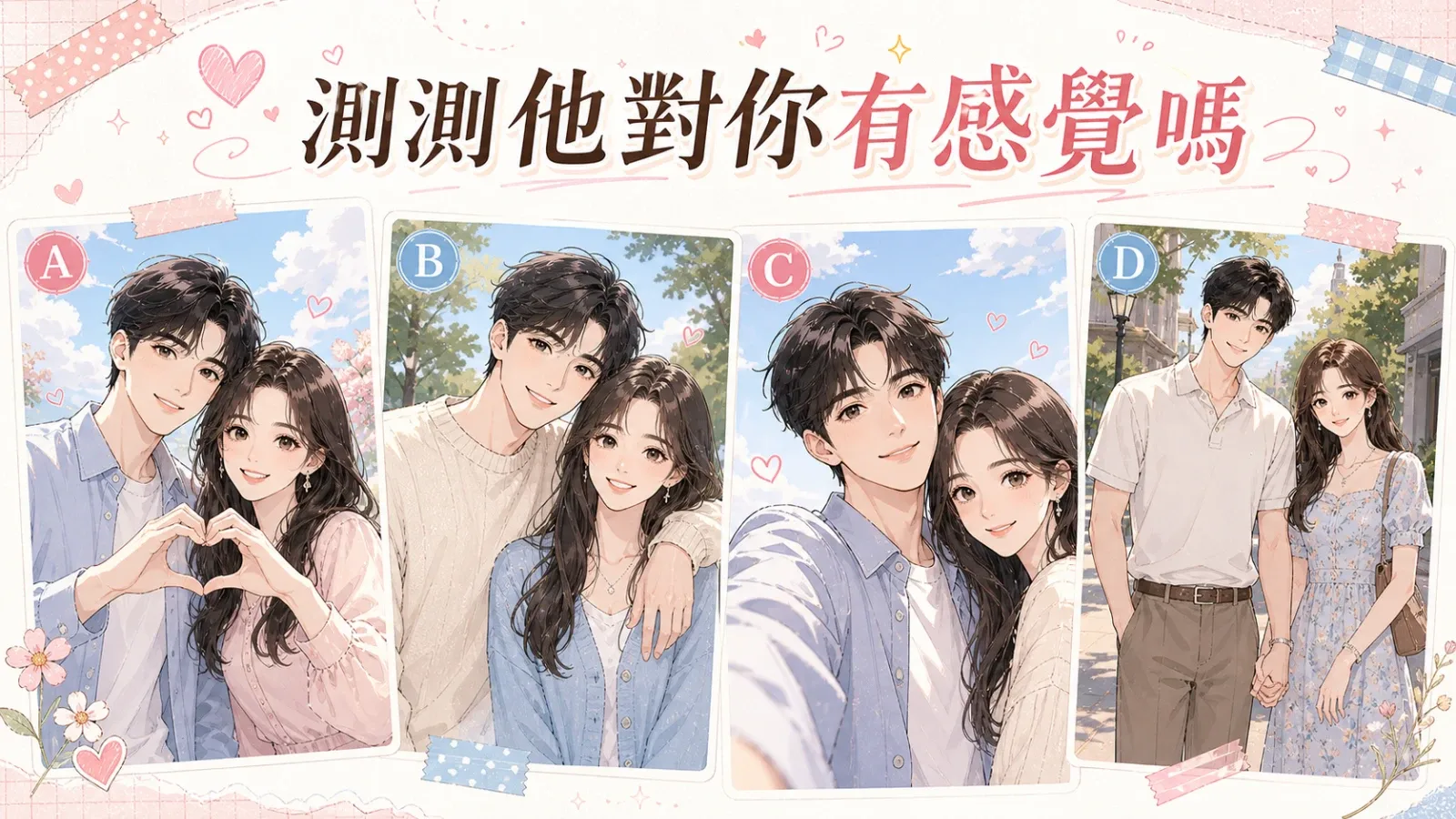 他對你有感覺嗎?直覺選一種情侶氛圍,揭開他的心動線索