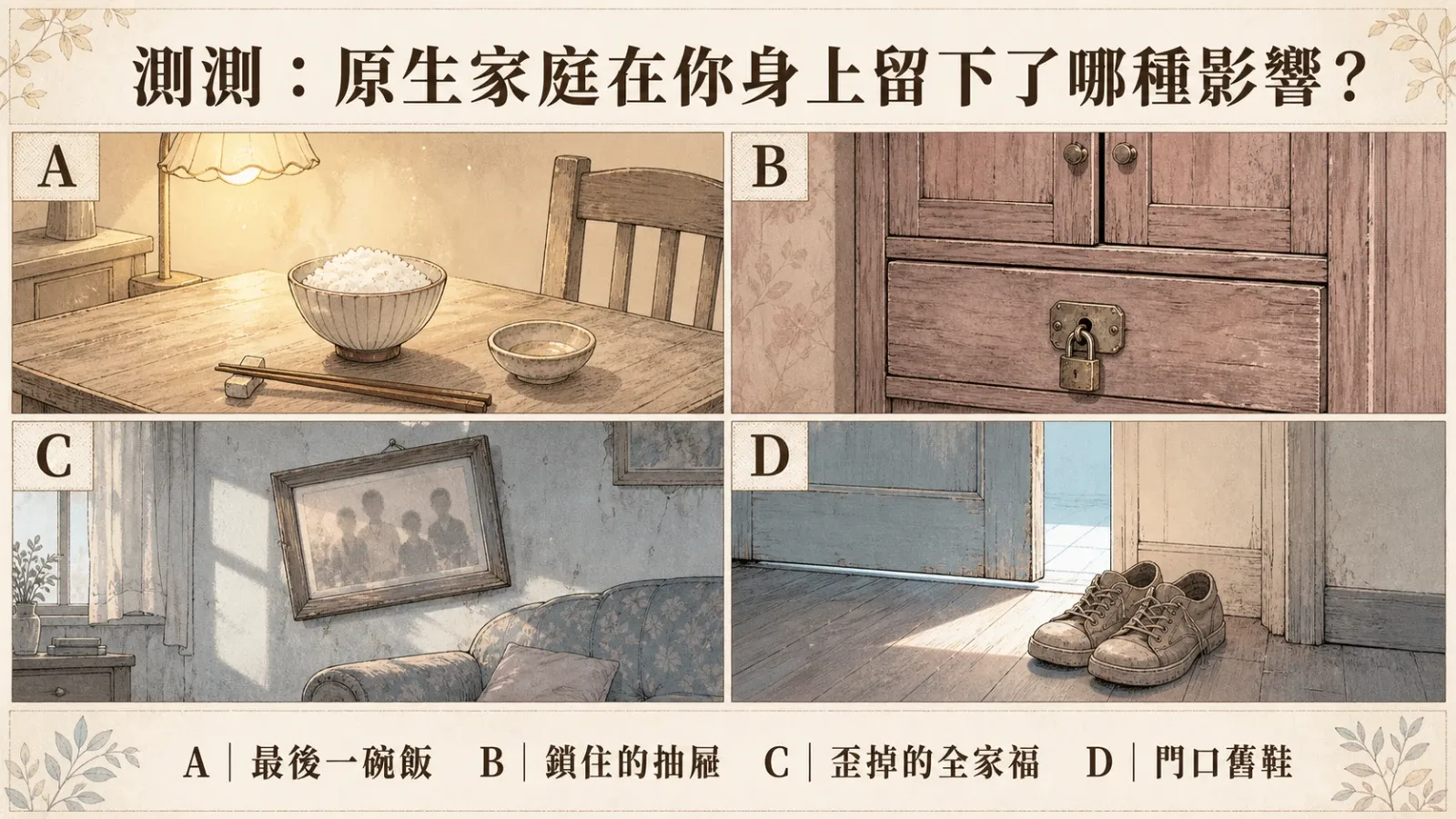 測測原生家庭在你身上留下了哪種影響？
