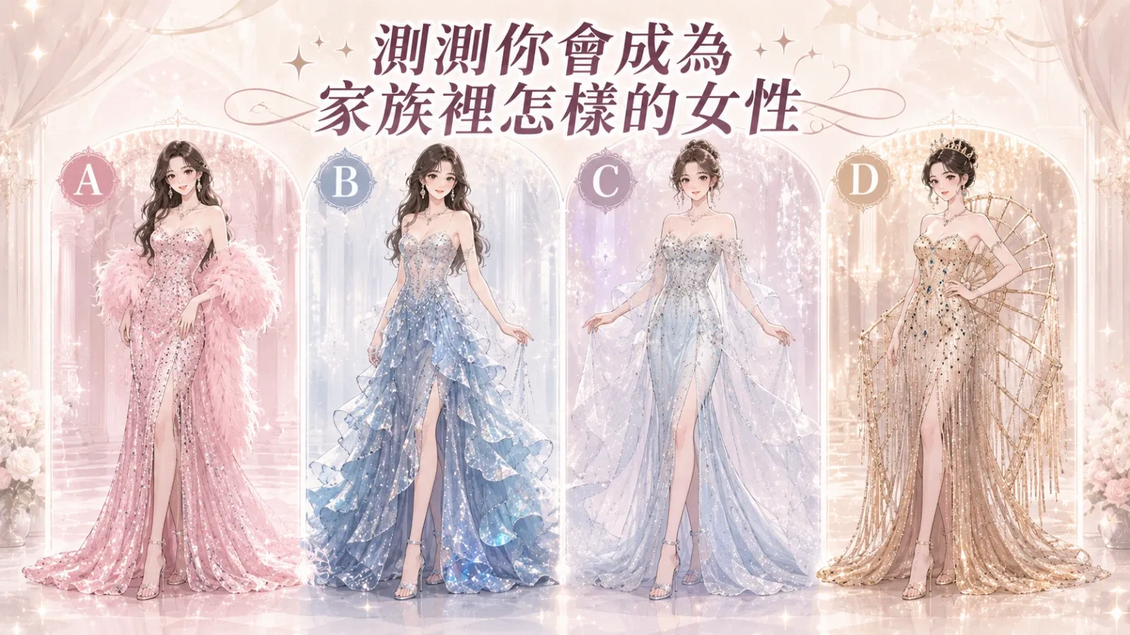 測測你會成為家族裡怎樣的女性｜直覺選一套高定禮服揭示你的家族角色