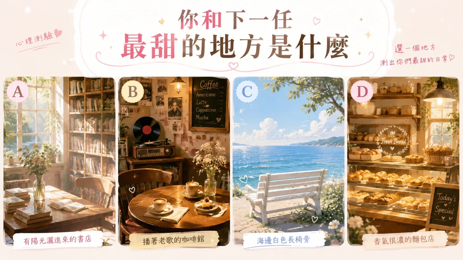 測測你和下一任最甜的地方是什麼？從週末約會地點看戀愛能量