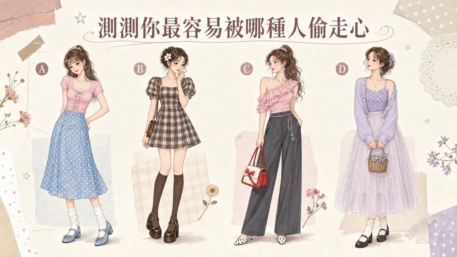 測測你最容易被哪種人偷走心？四選一看懂你的戀愛盲點