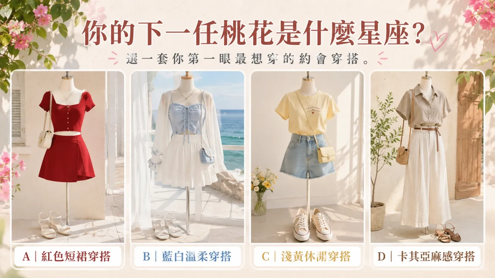 選一套約會穿搭，測你的下一任桃花會是哪個星座？