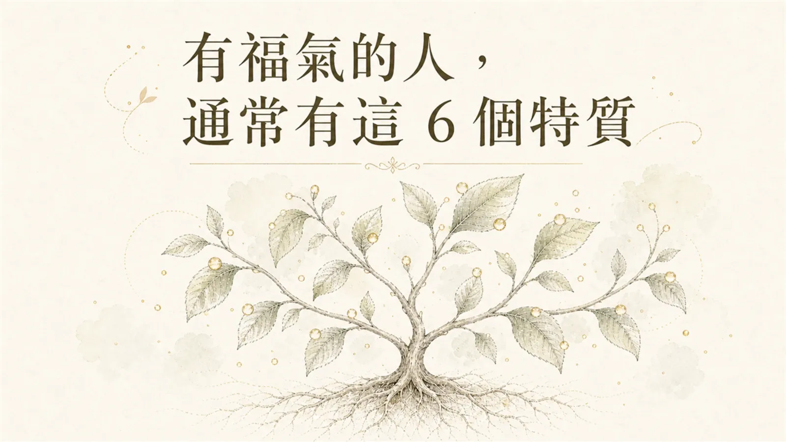 真正有福氣的人，身上通常都有一些很特別的特質