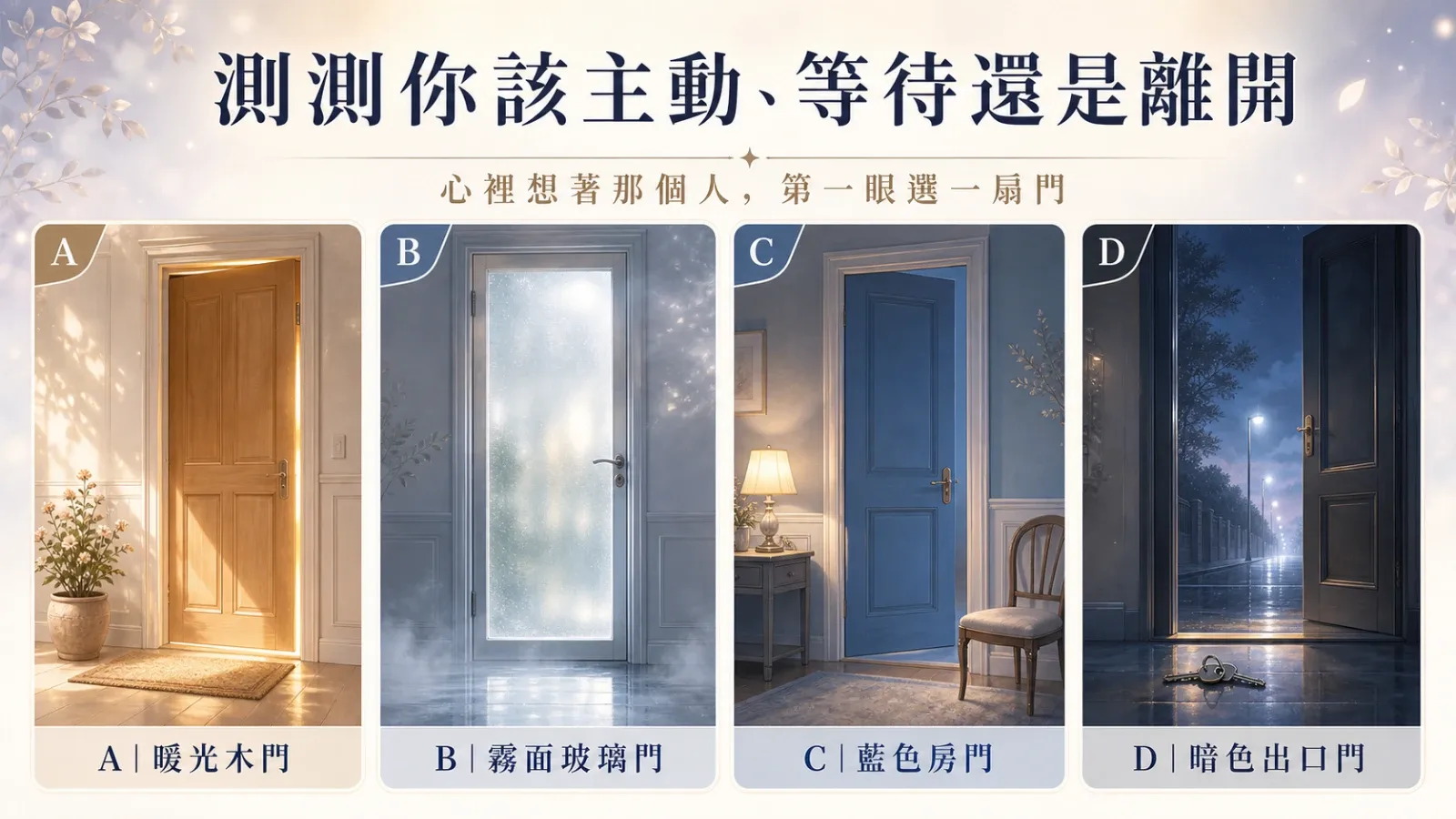 選一扇門測感情下一步：主動、等待還是離開？