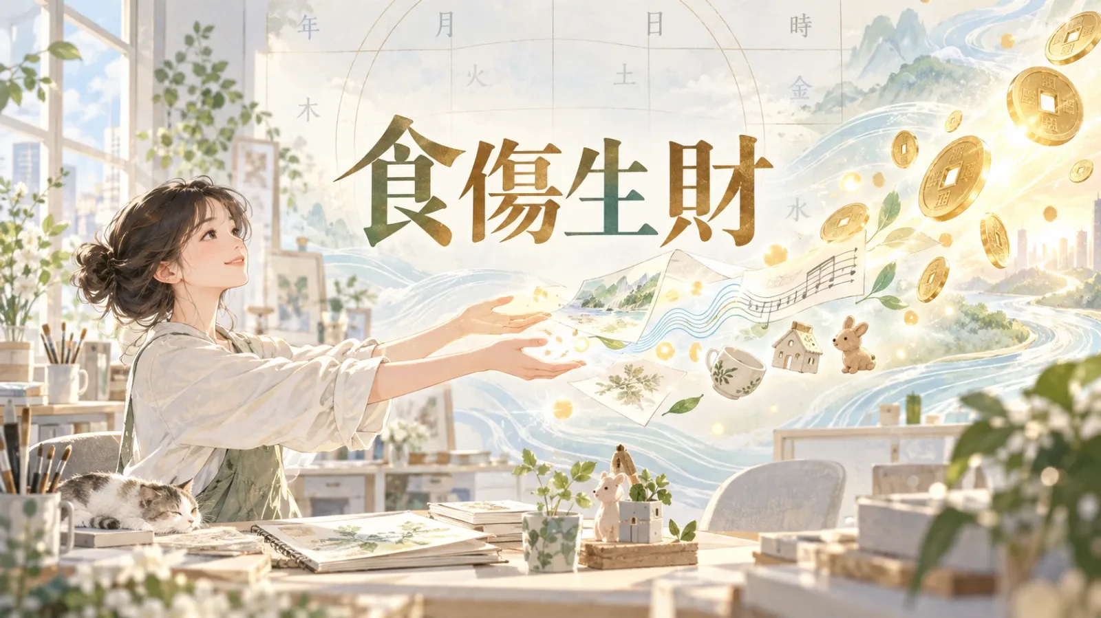食傷被堵住的人,賺錢和快樂都會卡住