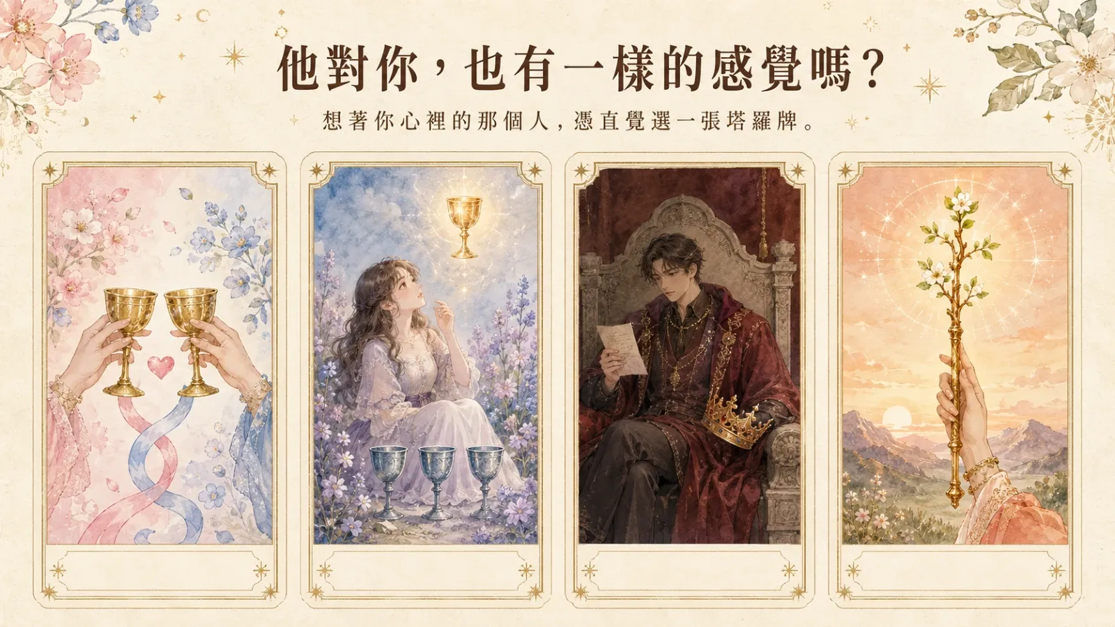 他對你也有一樣的感覺嗎?戀愛塔羅四張牌解析