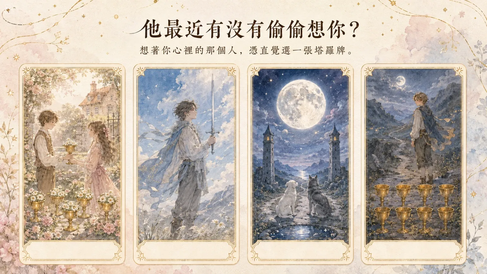 他最近有沒有偷偷想你？四張塔羅牌看見未說出口的心情