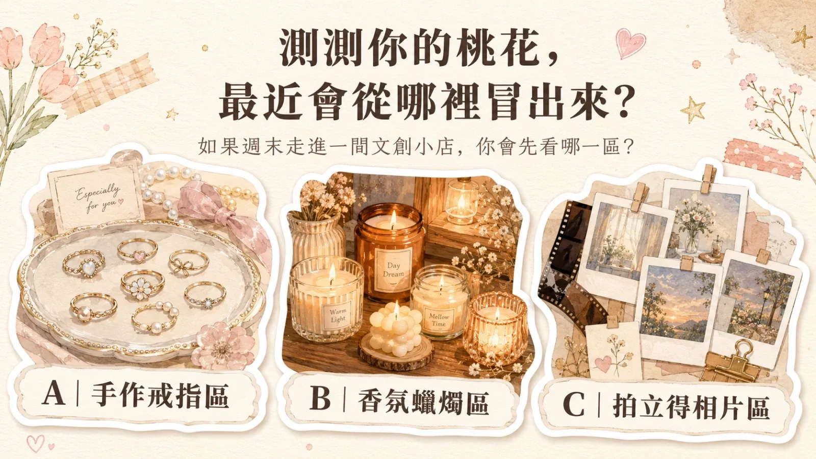 測測你的桃花，最近從哪裡冒出來？