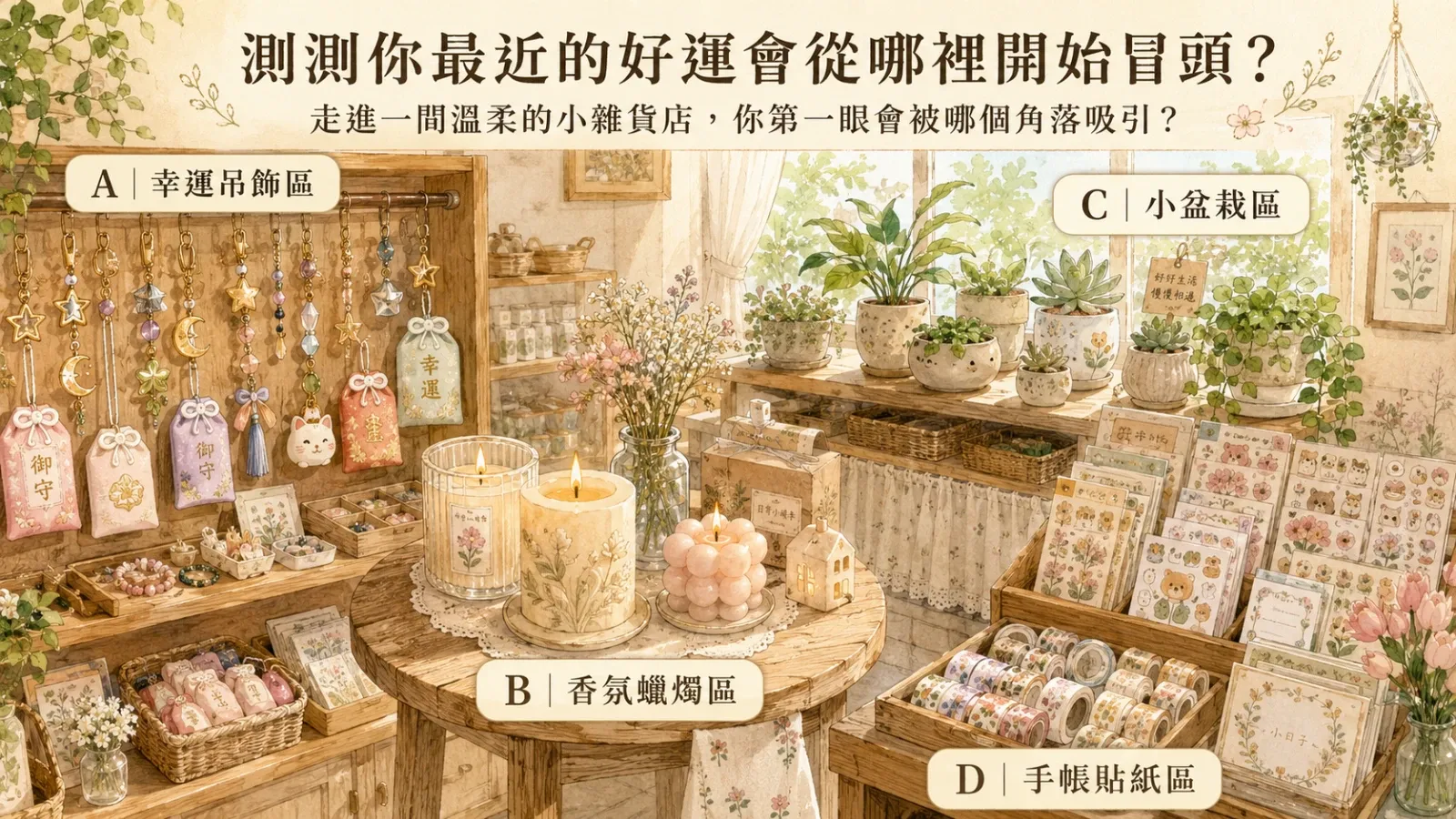 測測你最近的好運會從哪裡開始冒頭?