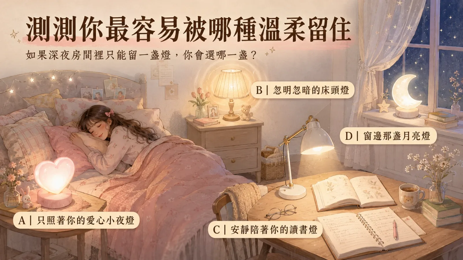 測測你最容易被哪種溫柔留住？一盞燈看懂你的心動模式