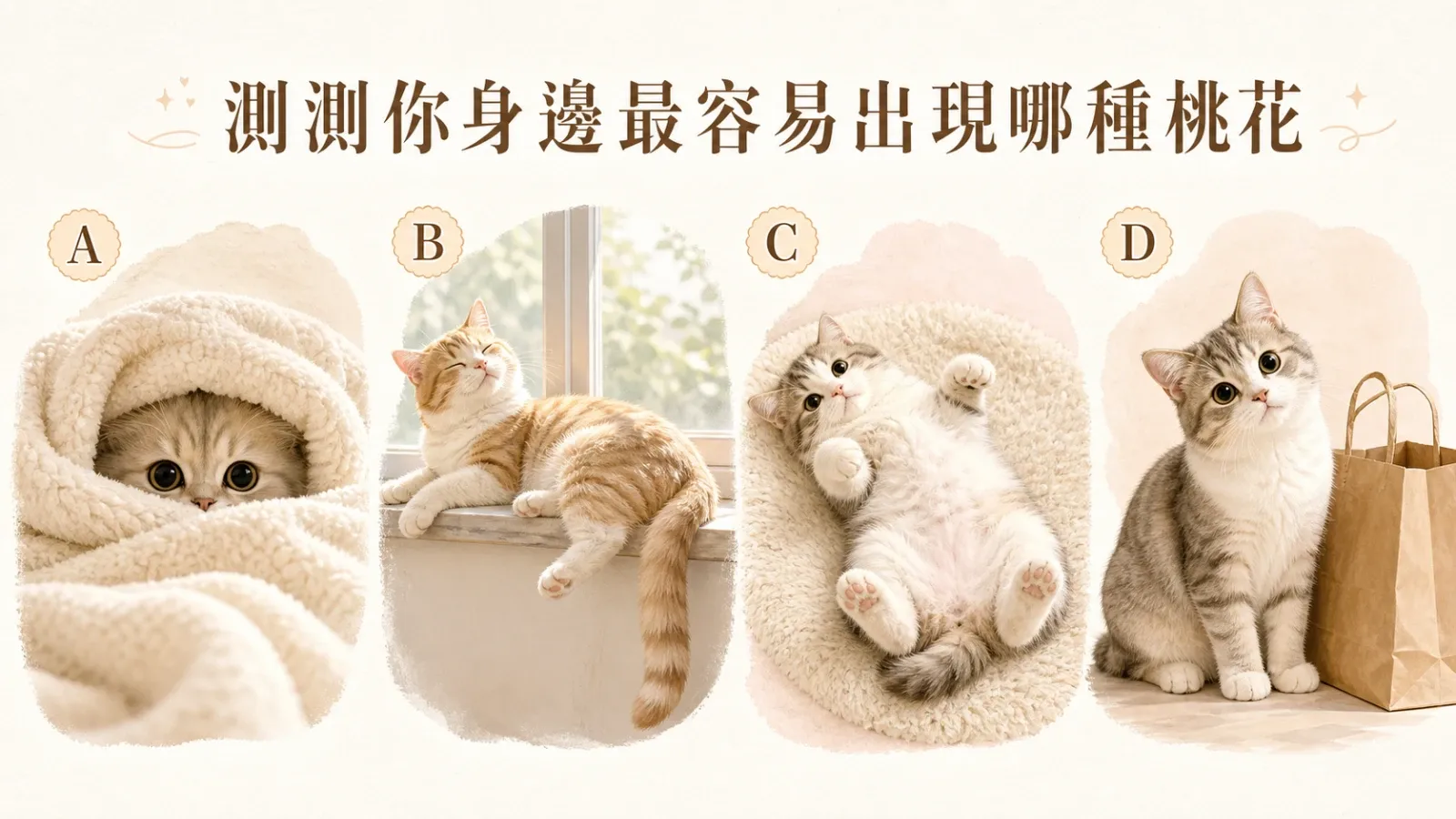 測測你身邊最容易出現哪種桃花？四種戀愛訊號解析