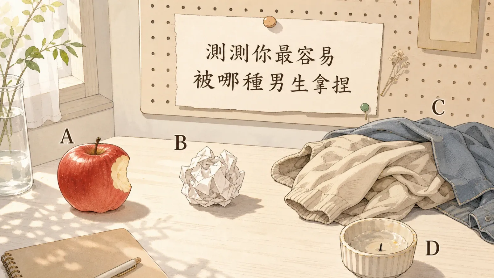 測測你最容易被哪種男生拿捏?看穿你的戀愛心軟點