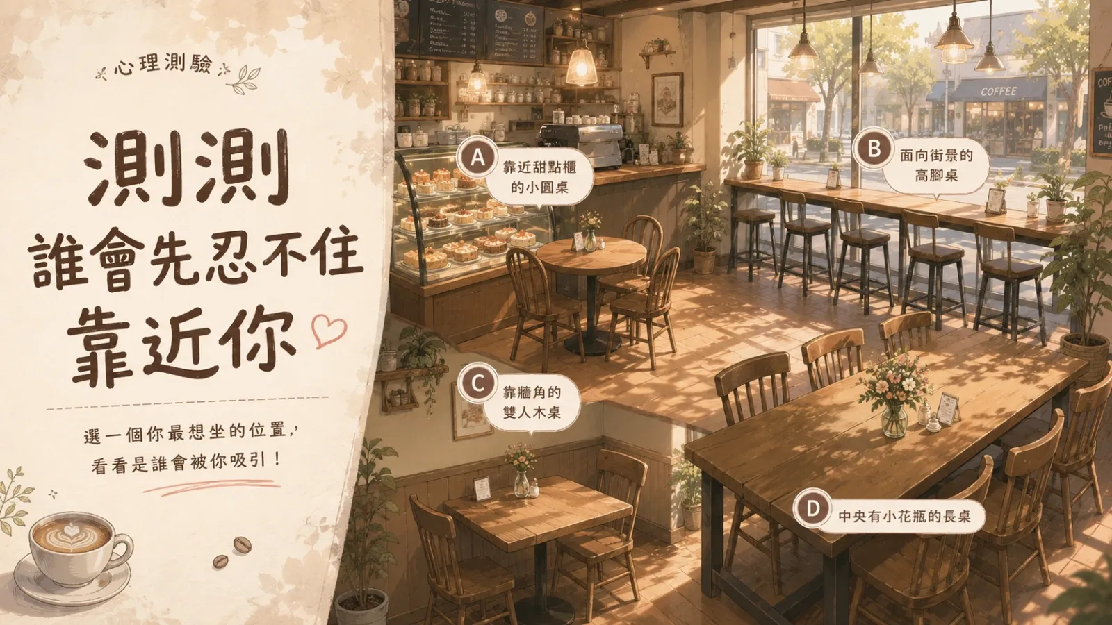 測測誰會先忍不住靠近你，選桌測驗揭曉你的潛在魅力