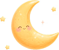 微笑月亮與星星的插圖