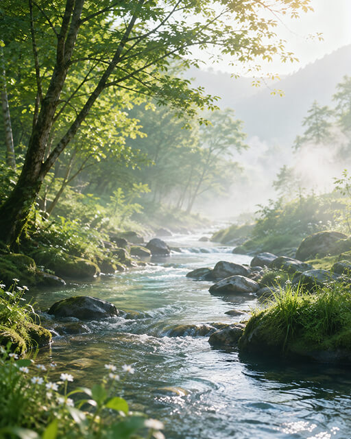 溪水慢流